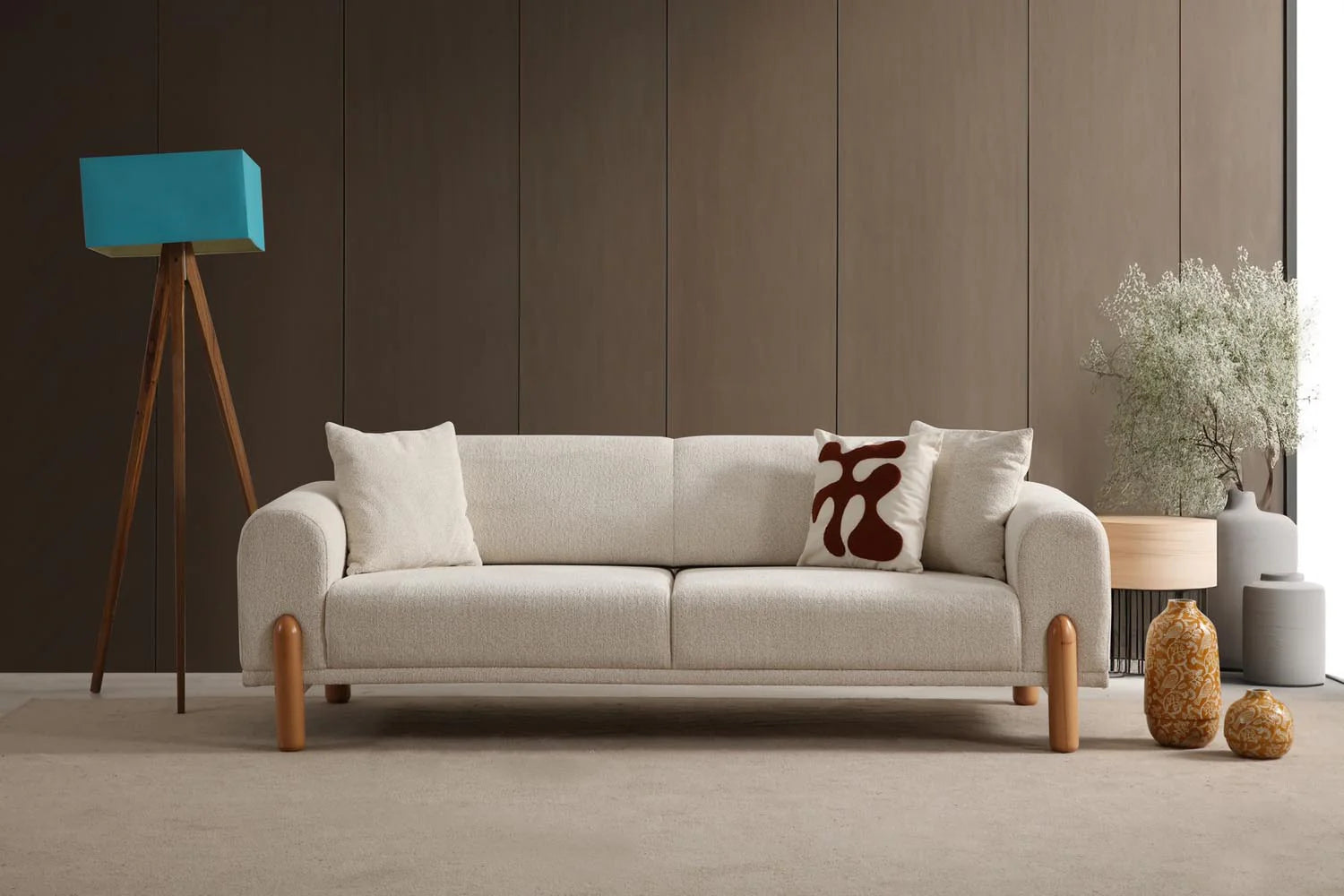 Lyke 3 Sitzer Bettsofa - Sahne