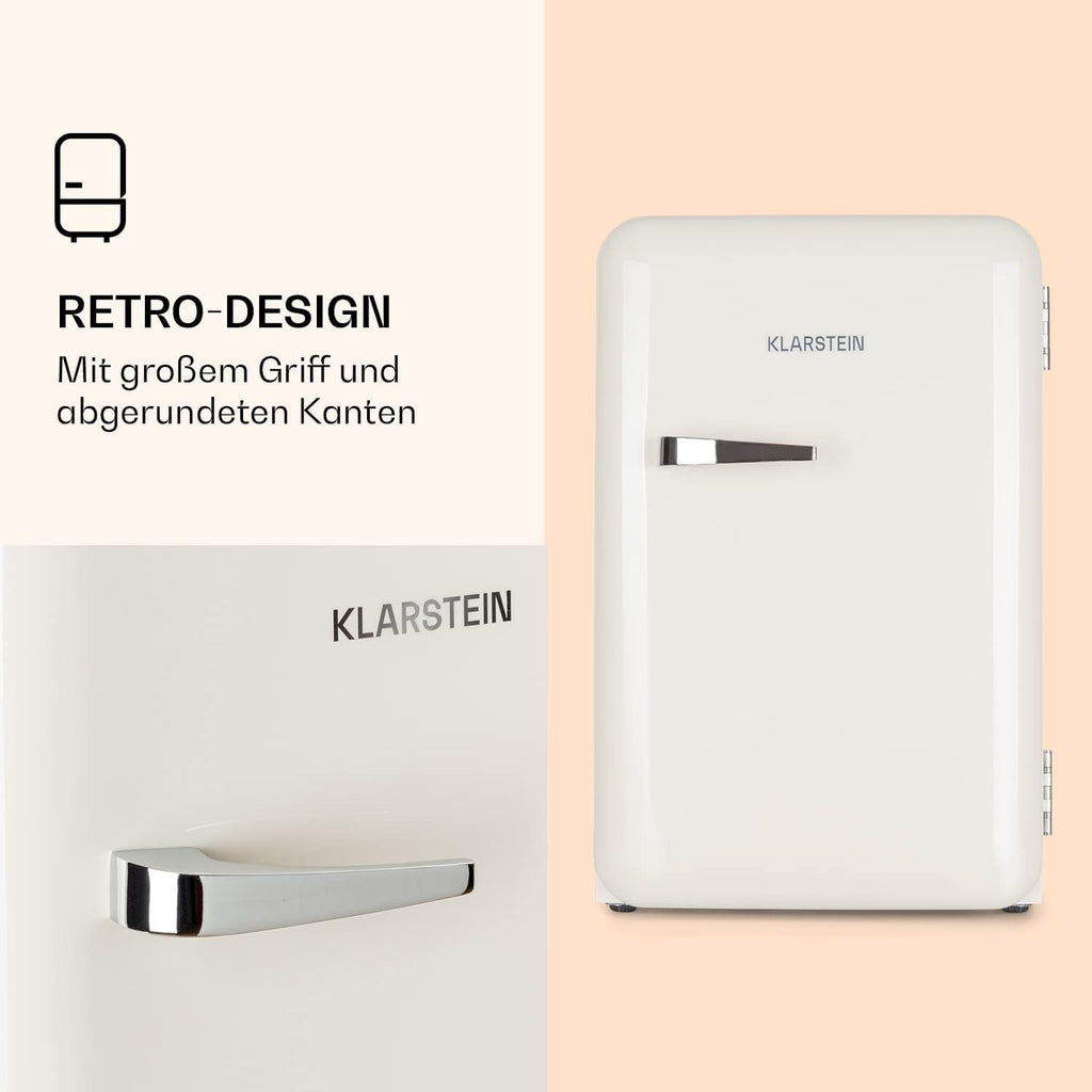 Klarstein Audrey Mini - kleiner Kühlschrank, kompakte Mini-Bar, freistehend, Kompressionskühlung, Fassungsvermögen, Kühlung: 0-10 °C, Mini-Kühlschrank mit 70 Liter Fassungsvermögen, rot