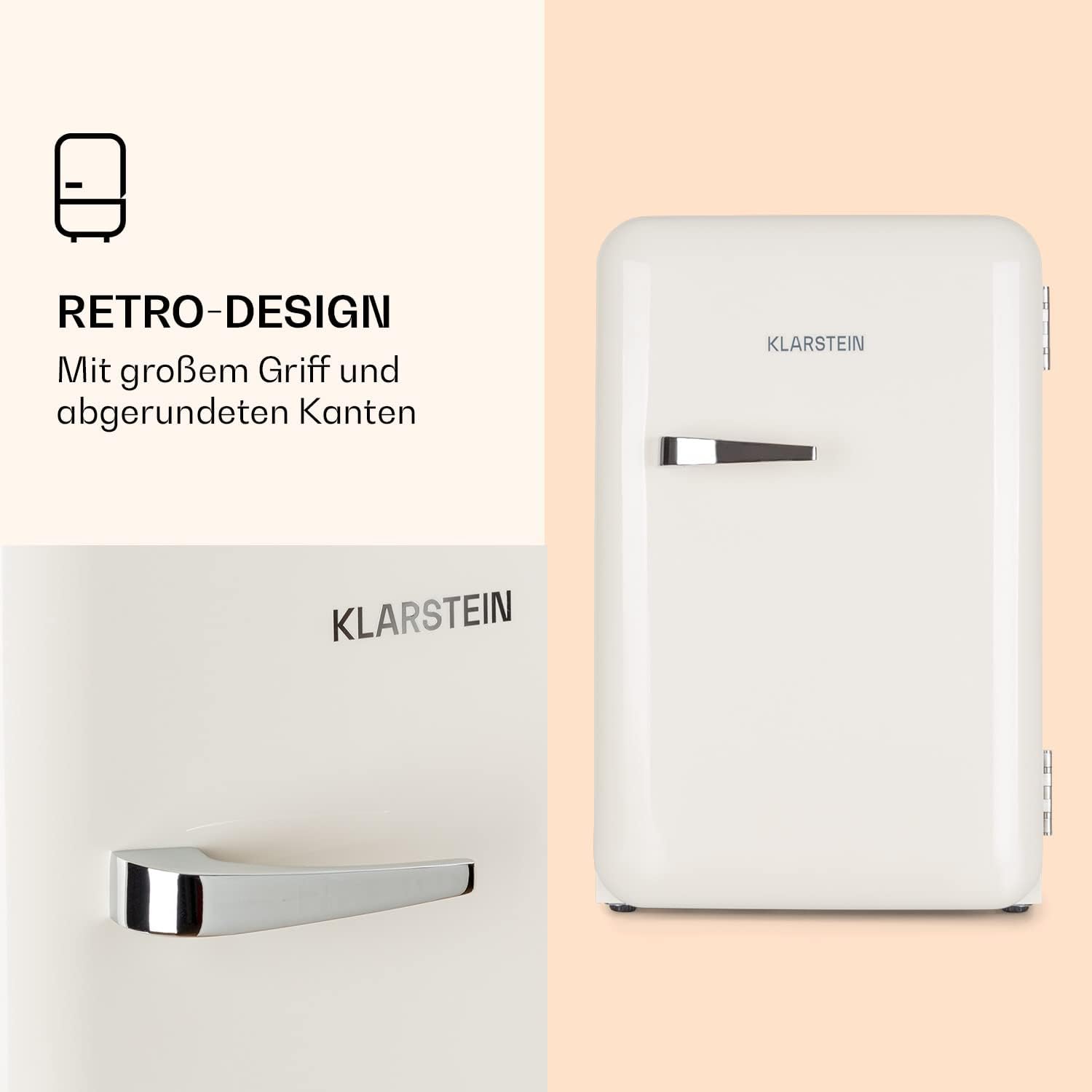 Klarstein Audrey Mini - kleiner Kühlschrank, kompakte Mini-Bar, freistehend, Kompressionskühlung, Fassungsvermögen, Kühlung: 0-10 °C, Mini-Kühlschrank mit 70 Liter Fassungsvermögen, rot