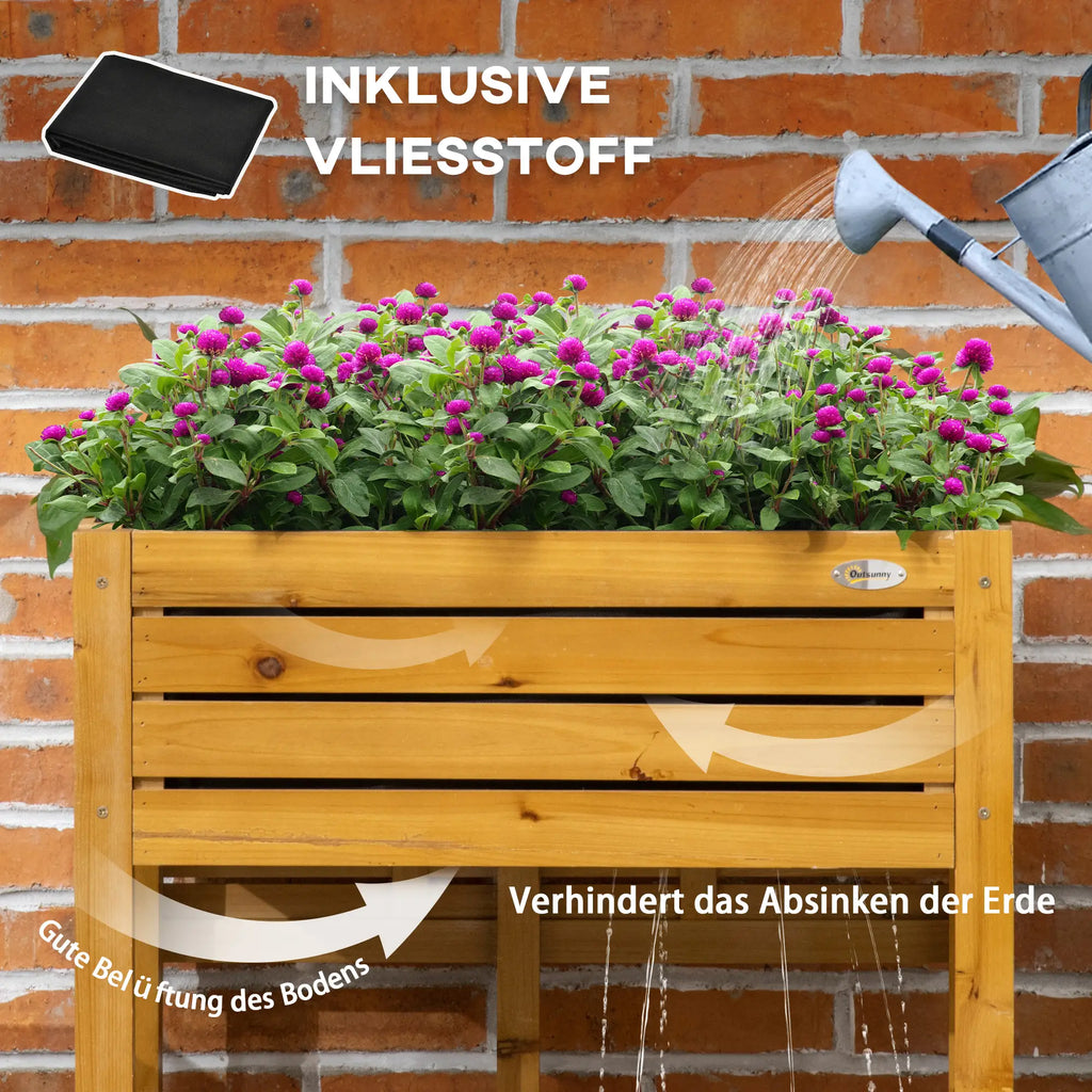 Outsunny Hochbeet Pflanzkasten klappbar erhöht Massivholz