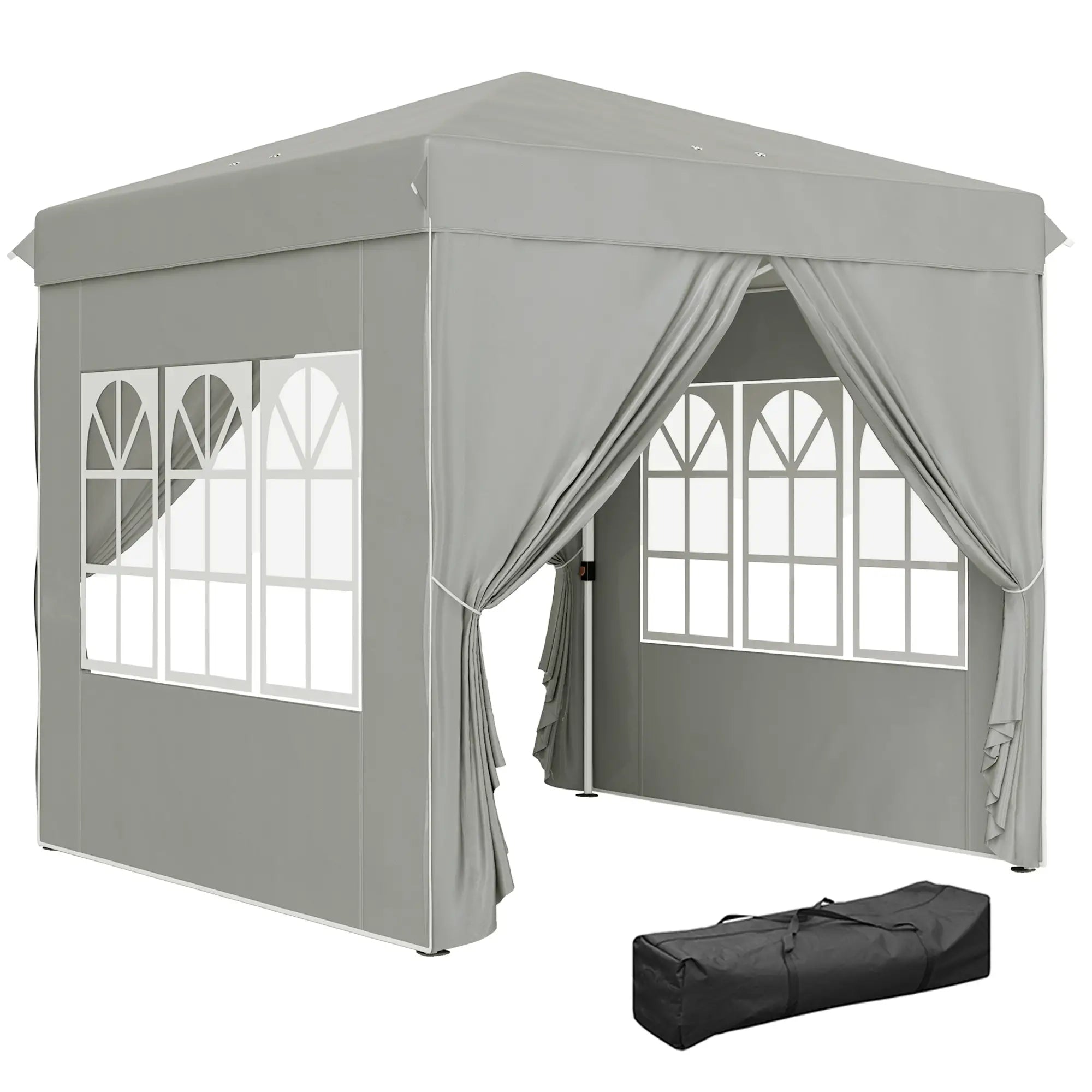 Outsunny Faltpavillon 2,5×2,5 m mit UV-Schutz & Seitenteilen