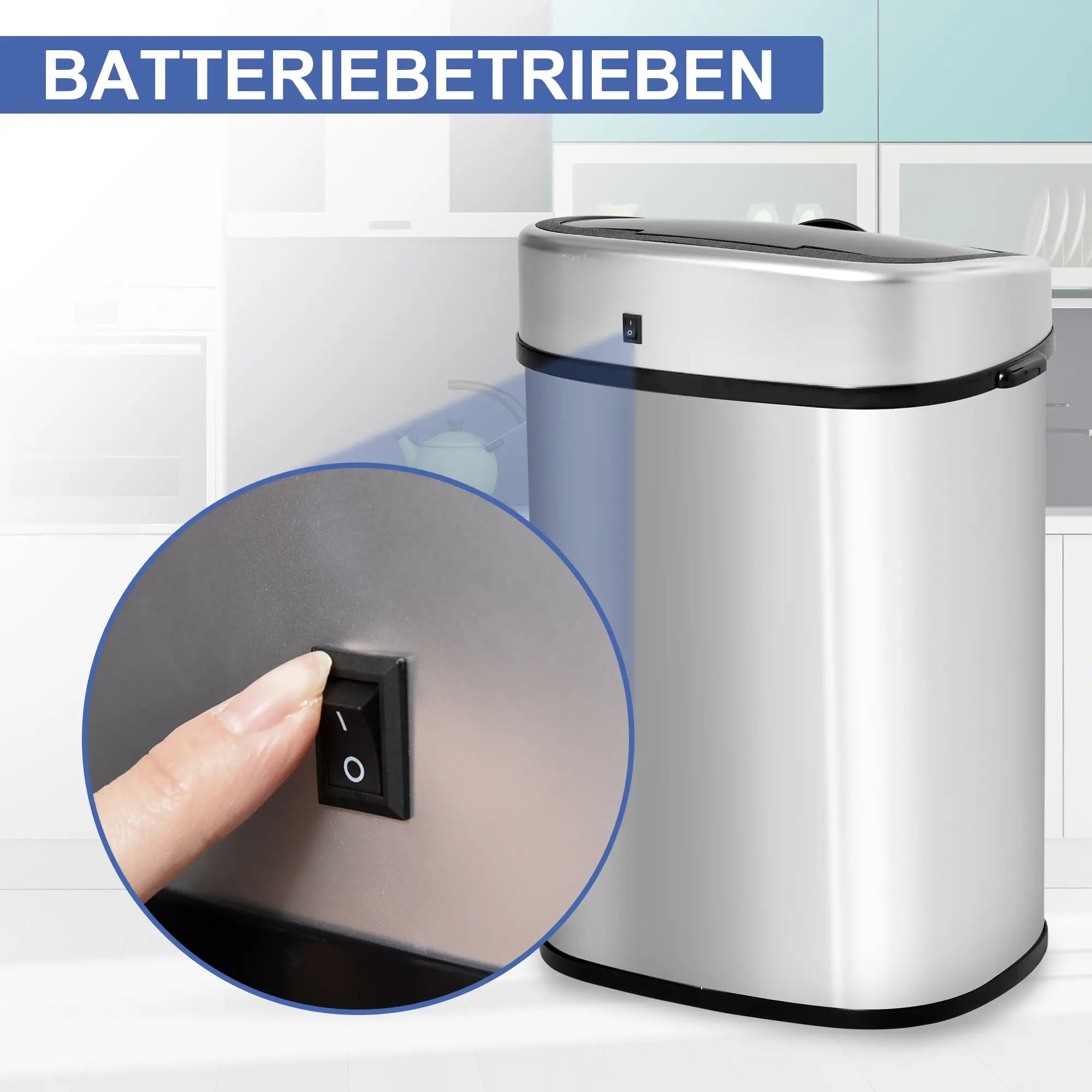 HOMCOM Automatik Mülleimer mit Sensor hygienisch Edelstahl
