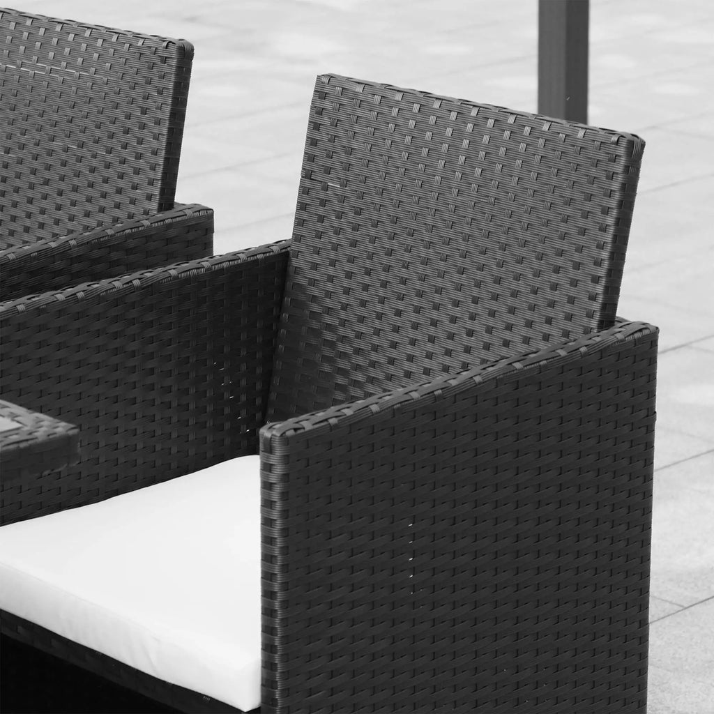 Outsunny Polyrattan Gartenmöbelset 9-tlg. platzsparend wetterfest