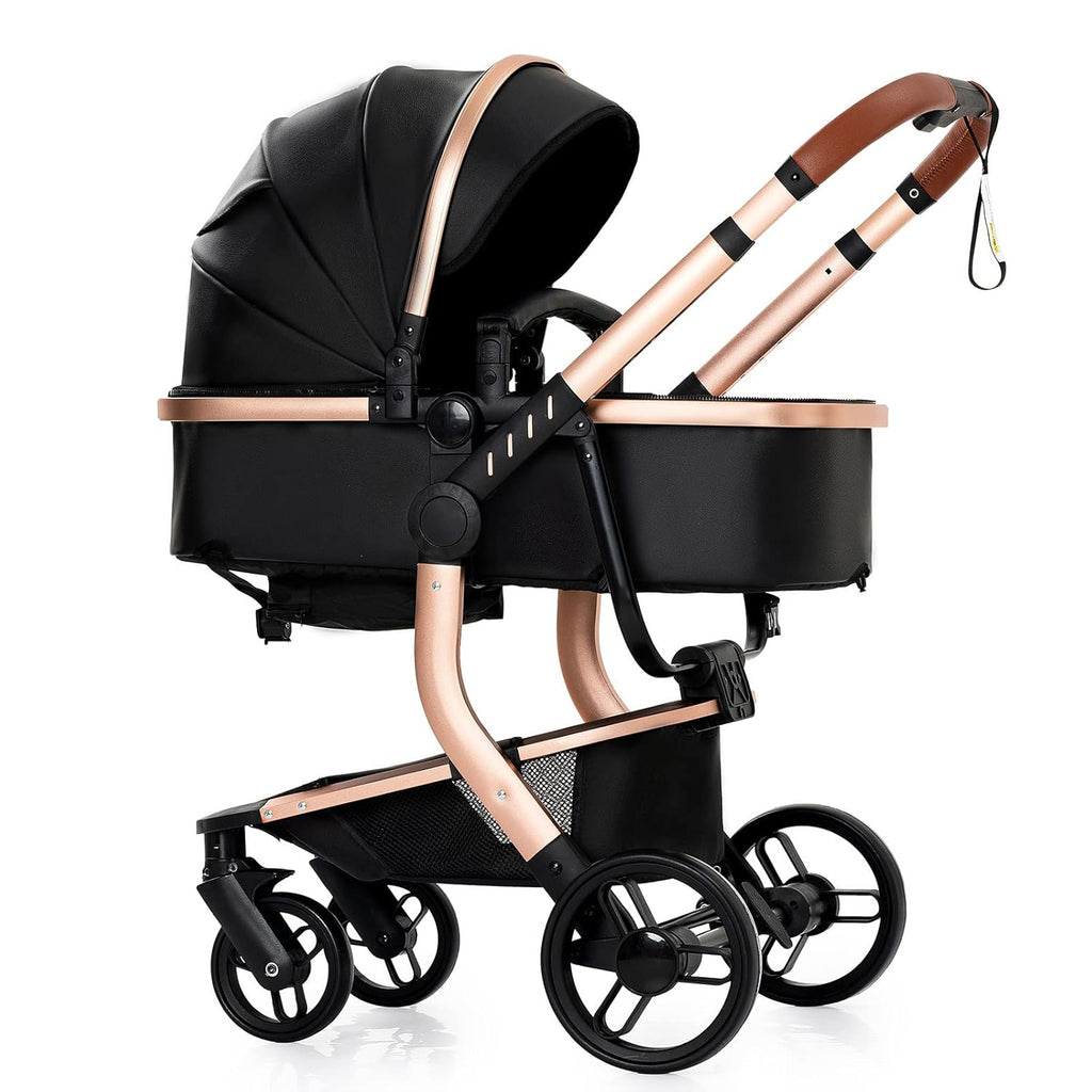 3 in 1 Kombikinderwagen 3 in 1 Reisesysteme Kinderwagen Infant Hochlandschaft Liegender Buggy Kinderwagen Neugeborenen Kinderwagen Faltbarer Standardkinderwagen (906 White)
