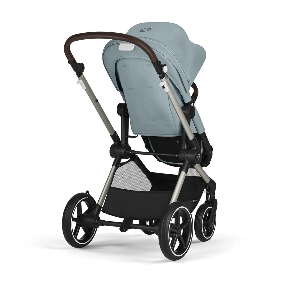 CYBEX Gold Kinderwagen EOS Lux 2-in-1 mit Babyschale Aton B2 i-Size und Babyschalen-Adapter, Reisesystem, Ab Geburt bis 22 kg (ca. 4 Jahre), Moon Black (Schwarz)