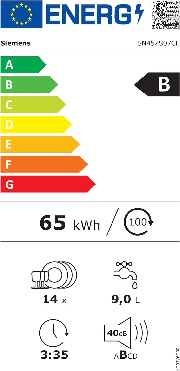 Siemens SN63EX14VE, iQ300 Smarter Geschirrspüler, Vollintegrierte Spülmaschine mit Besteckschublade, 60 cm, Auto Türöffnung dank autoOpen dry, Besonders leise durch iQdrive-Motor, infoLight aquaStop