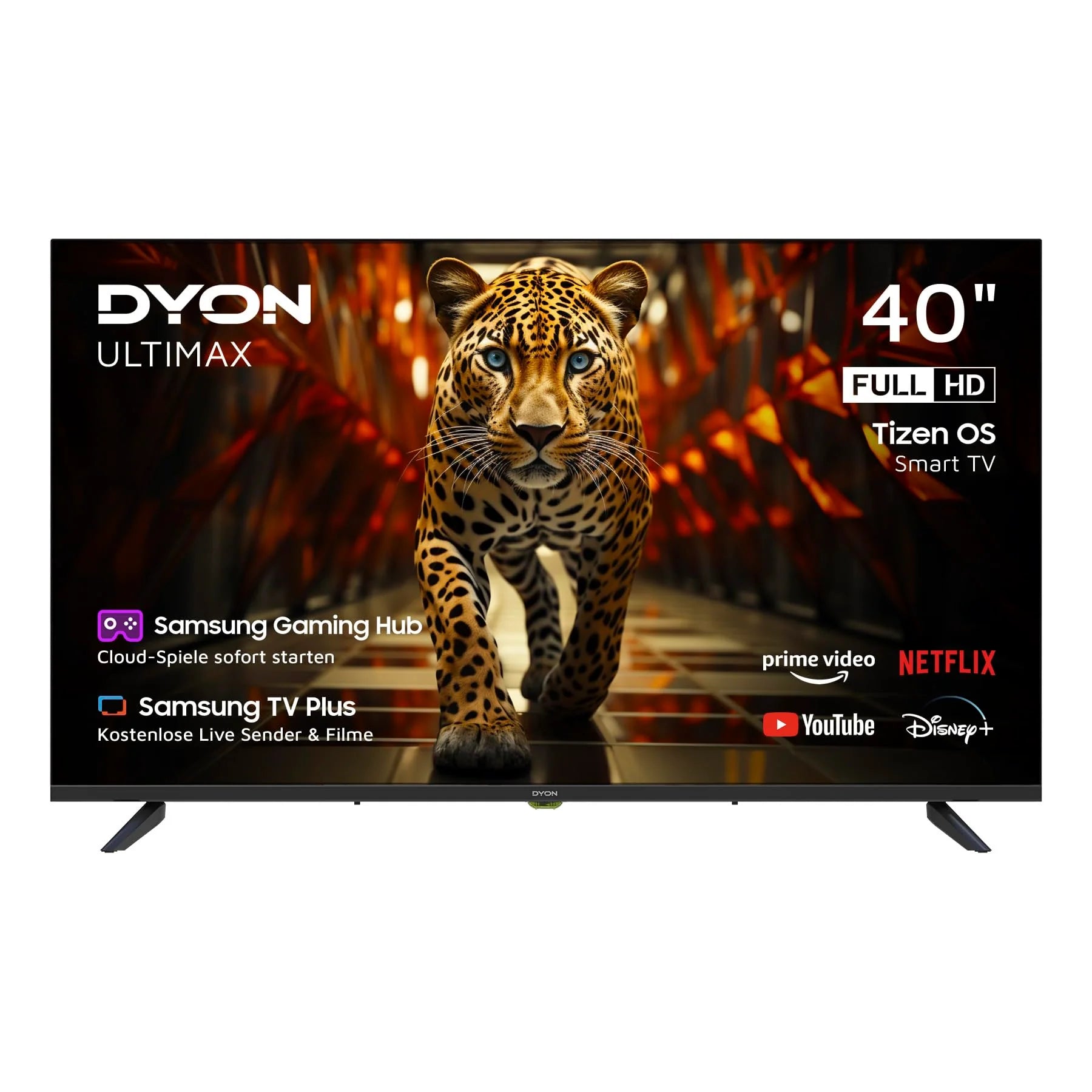 DYON ULTIMAX 40F-TI - 40 Zoll (100 cm) Full-HD Smart TV mit Tizen OS, Triple Tuner (DVB-C/-S2/-T2), Smart & Gaming Hub, Prime Video, Netflix, Disney+ [2025]