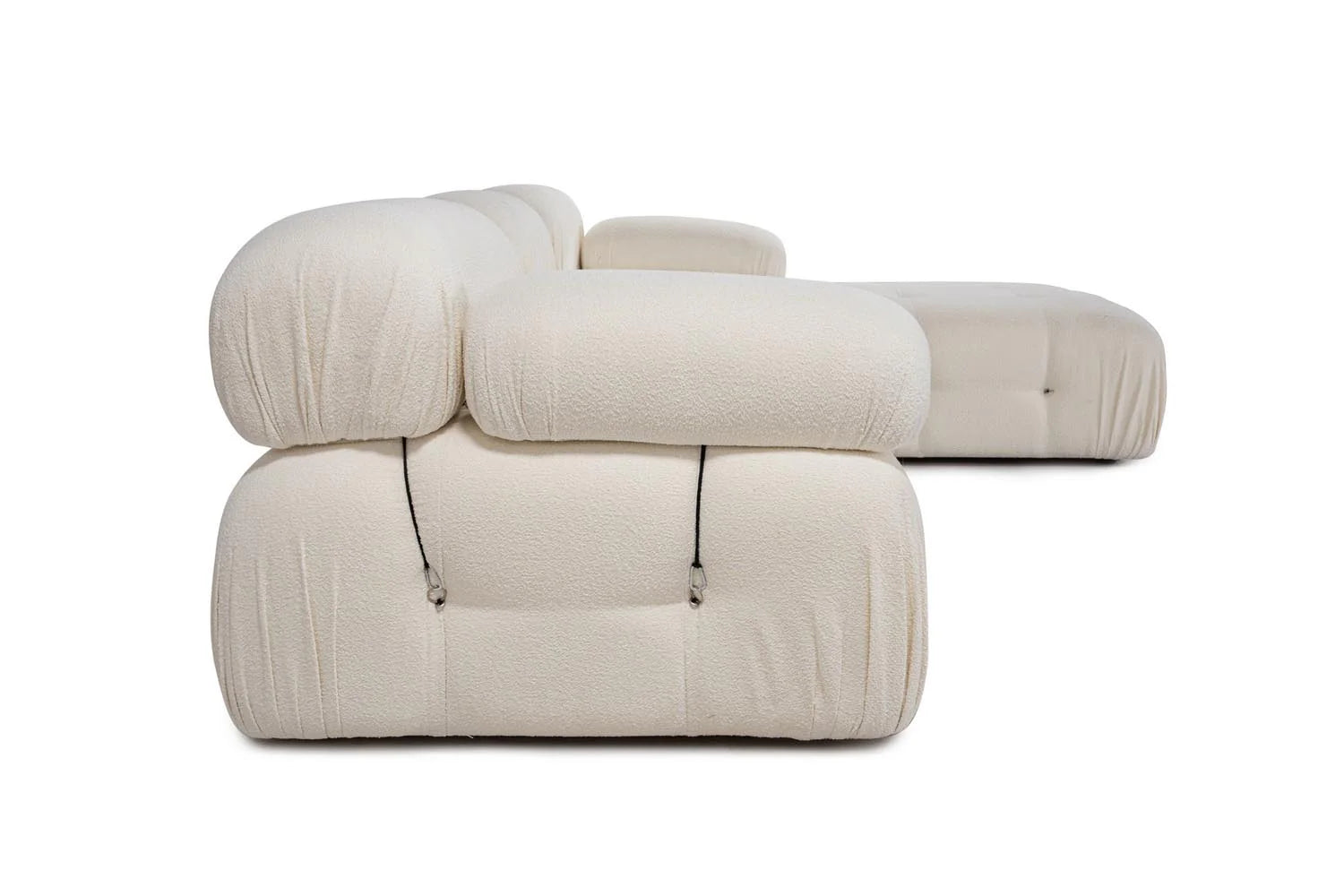 Bubble Beige L1 Ecksofa - Weiss