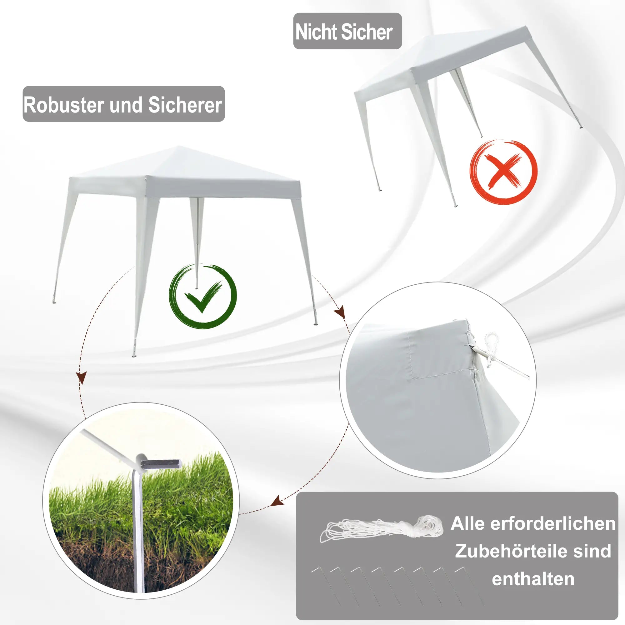 Outsunny Faltpavillon Partyzelt UV-Schutz faltbar Weiß