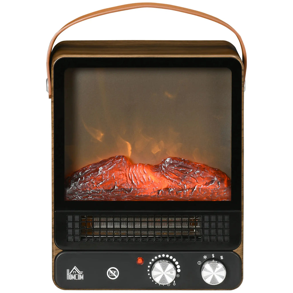 HOMCOM Elektrokamin realistische LED-Flammen Temperaturkontrolle
