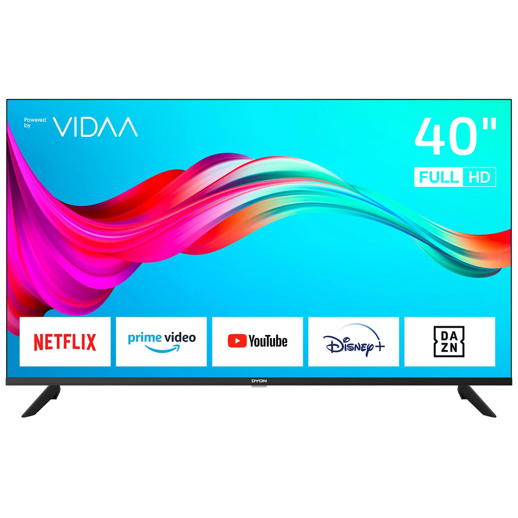 DYON Smart 40 VX-2-40 Zoll (100 cm) Full-HD Smart TV mit HD Triple Tuner (DVB-C/-S2/-T2), App Store, Prime Video, Netflix, YouTube, DAZN, Disney+, waipu.TV, Hotelmodus
