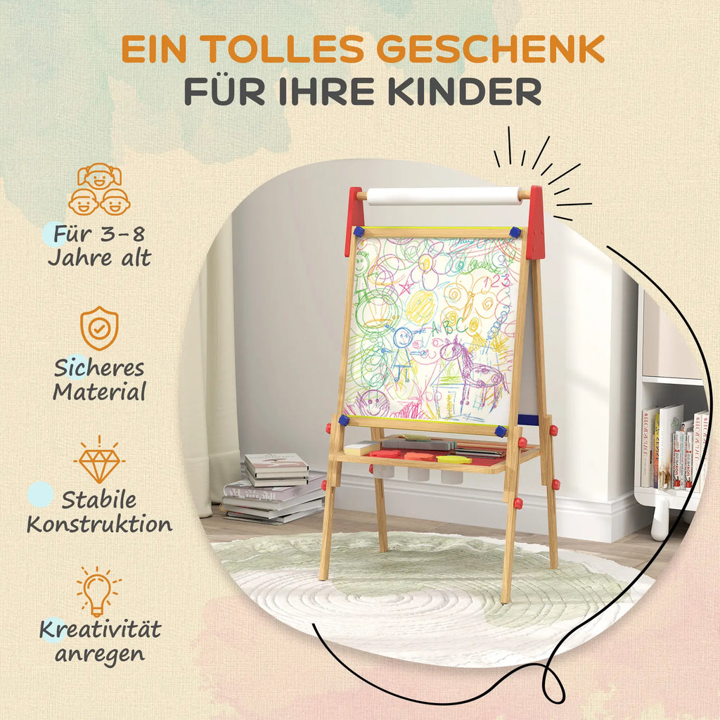 AIYAPLAY 3-in-1 Kindertafel höhenverstellbar – Naturholz