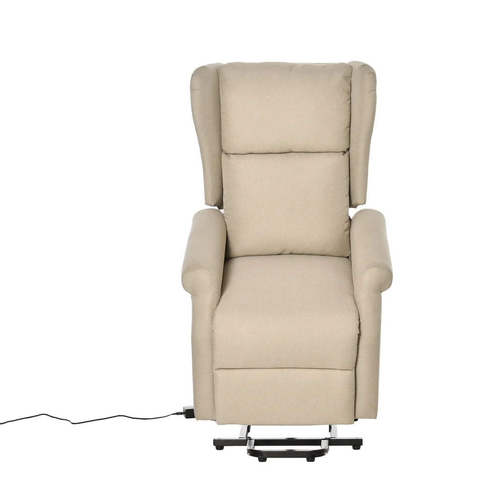 HOMCOM Aufstehsessel elektrisch Relaxsessel frei verstellbar cremeweiß