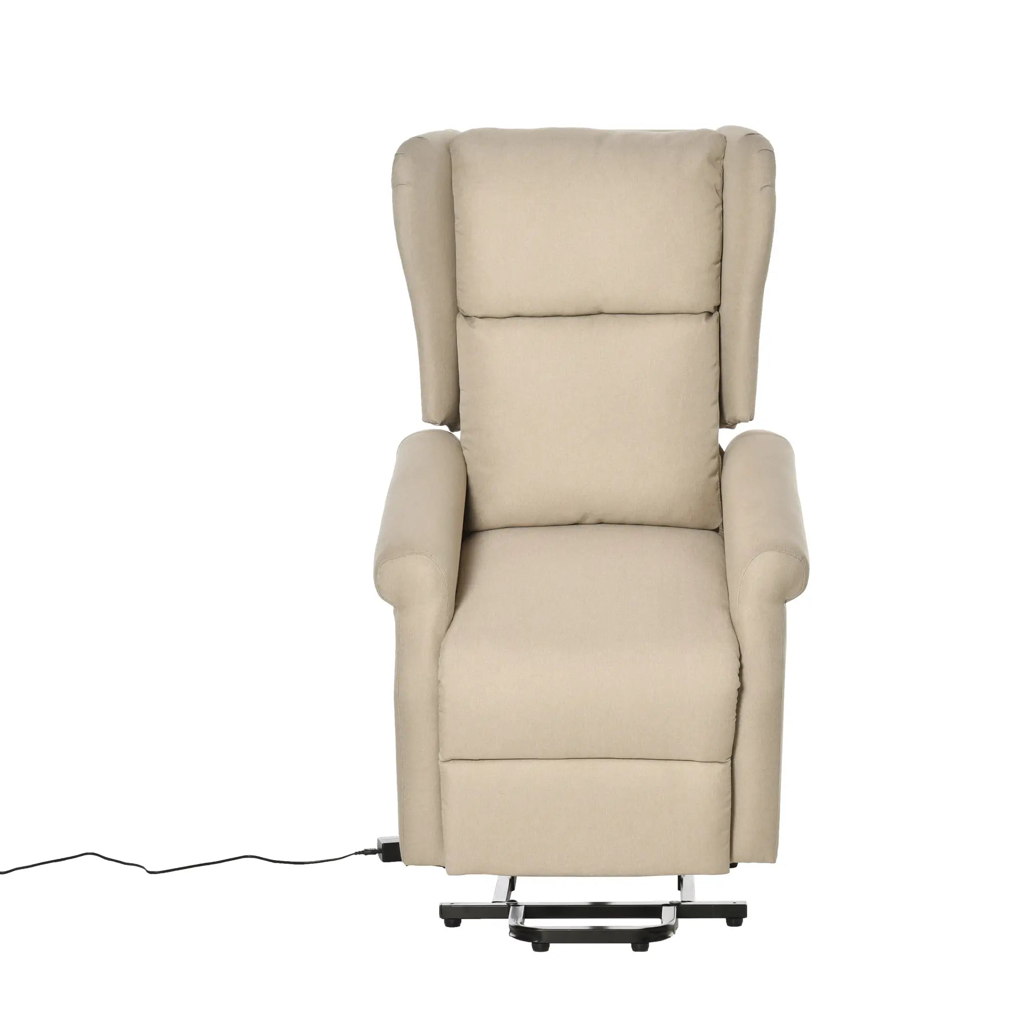 HOMCOM Aufstehsessel elektrisch Relaxsessel frei verstellbar cremeweiß