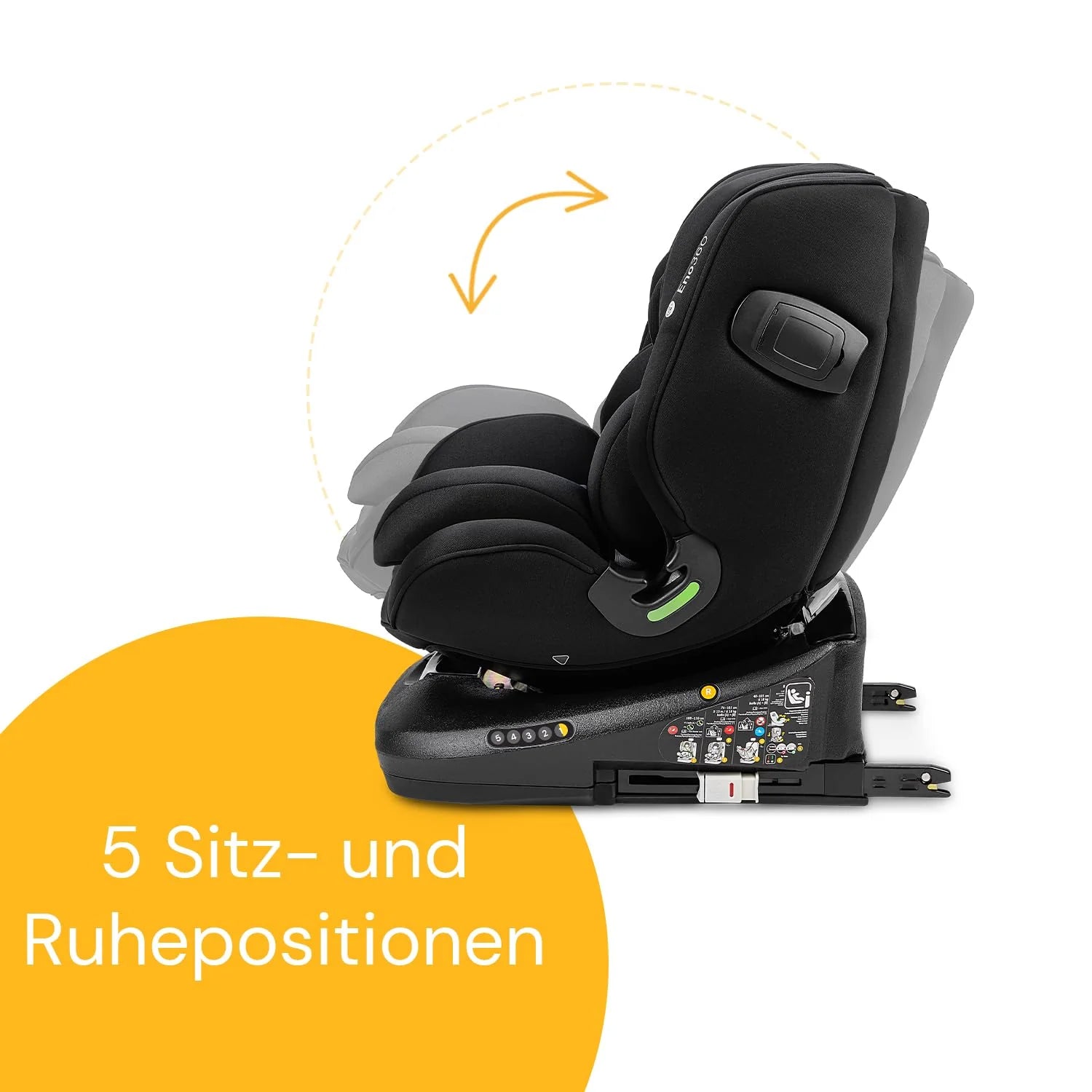 Osann Eno360 i-Size, drehbarer Kindersitz 40-150 cm, Reboarder mit Isofix, Baby Autositz – Dark Grey Melange