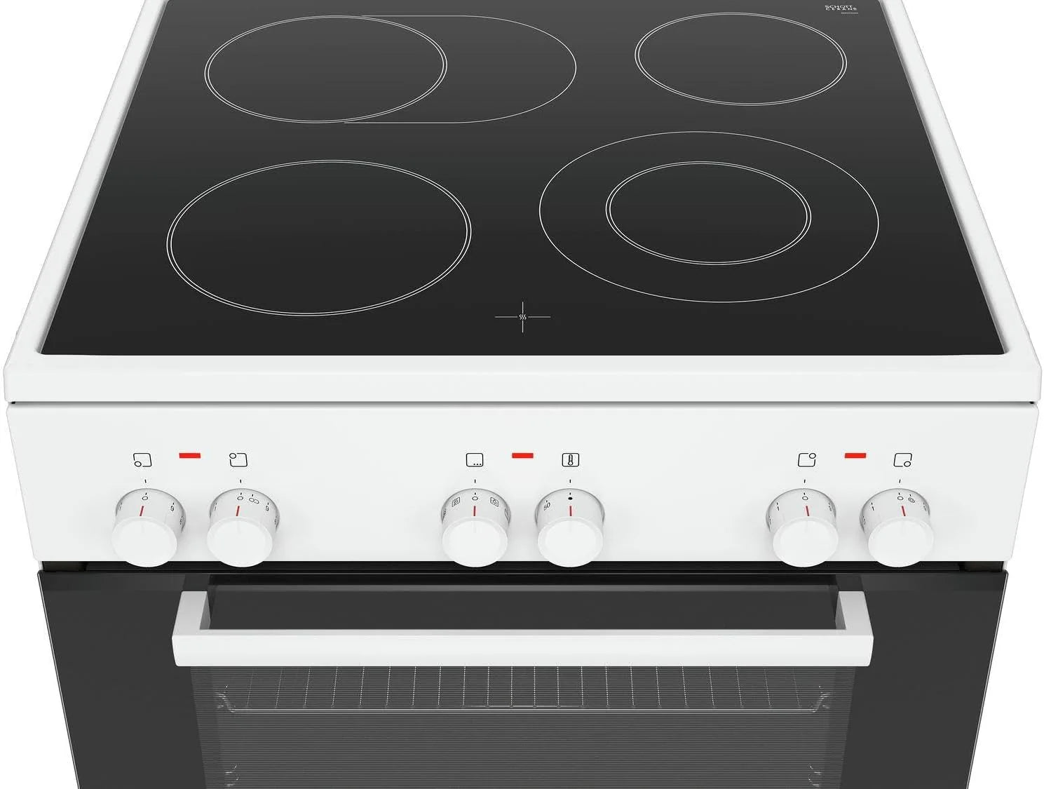 Bosch HKR39C250 Serie 4 Elektro-Standherd, 60 cm breit, EcoClean Direct Reinigungshilfe, 3D Heißluft Backen auf 3 Ebenen, LED-Display-Steuerung, erweiterbare Kochzone für großes Kochgeschirr
