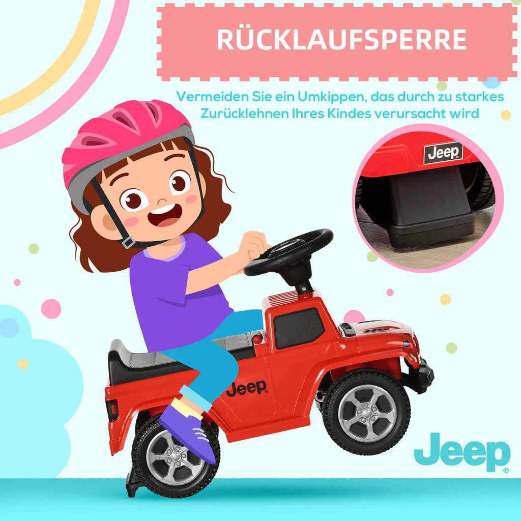 AIYAPLAY Rutschauto Kinderfahrzeug mit Stauraum & Kippschutz Rot