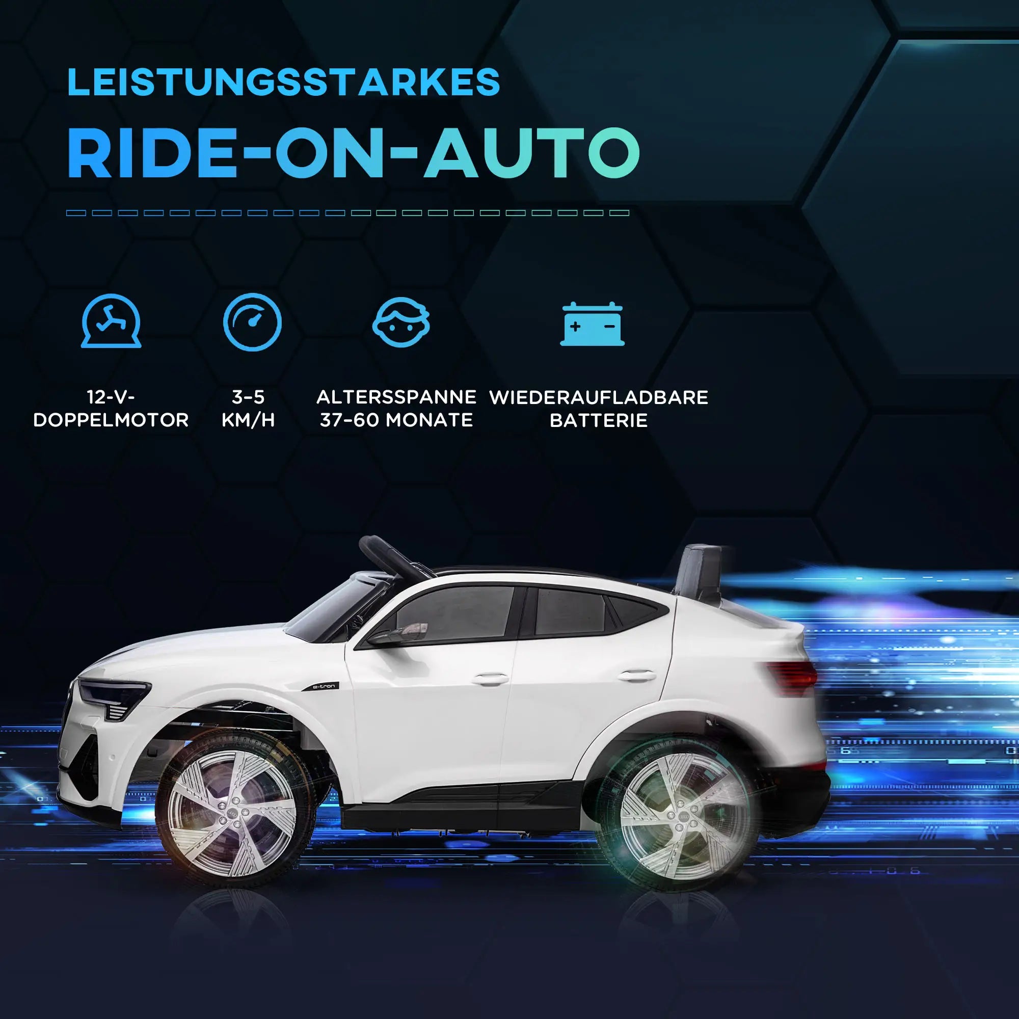 HOMCOM Audi E-tron Kinderauto 12V mit Fernbedienung