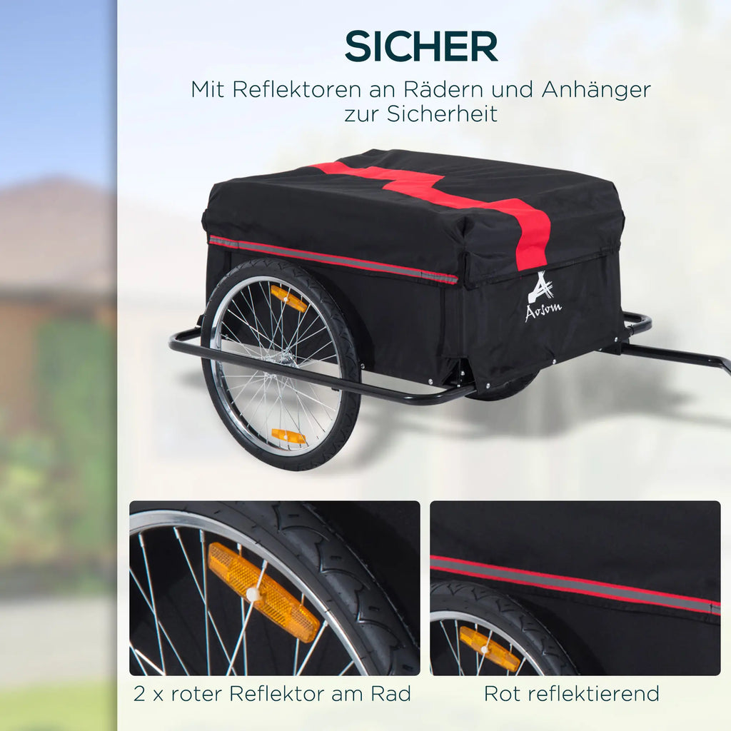 HOMCOM Fahrradanhänger Lastenanhänger faltbar große Transportbox