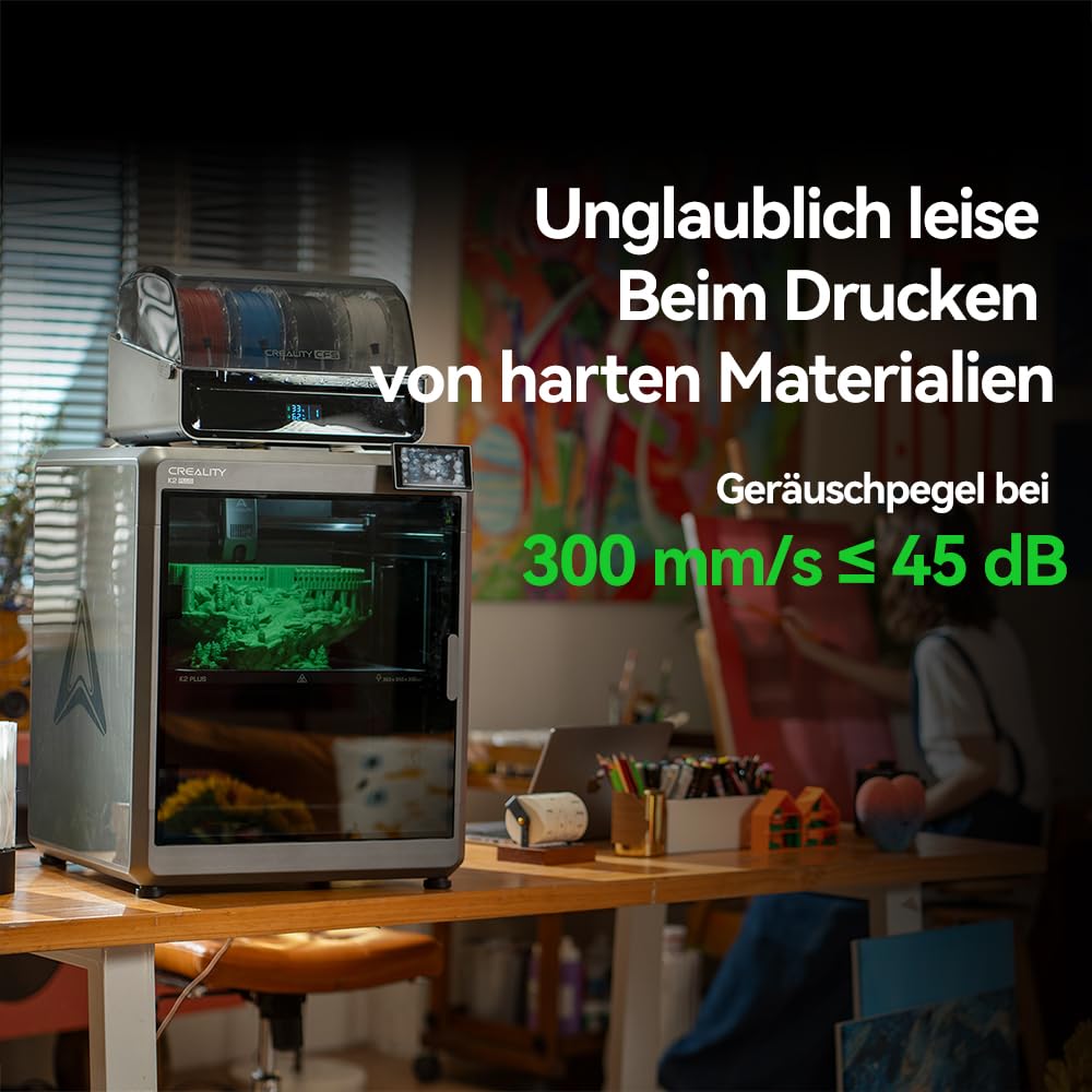 Creality K2 Plus Combo 3D-Drucker, 16-Farben Multimaterial-Druck, 350³mm XXL-Bauraum, Servo-Direktantrieb, Dual-KI-Kameras, Ultra-Leise