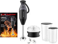 ESGE Zauberstab M 200 BBQ 98215 Stabmixer schwarz, Pürierstab, Handmixer, Profi, inkl. Zubehör, bis zu 17.000 U/Min, 200 Watt, Ergonomisches Griffdesign, Twinschalter, Aufsteckzentrierung, AC-Motor