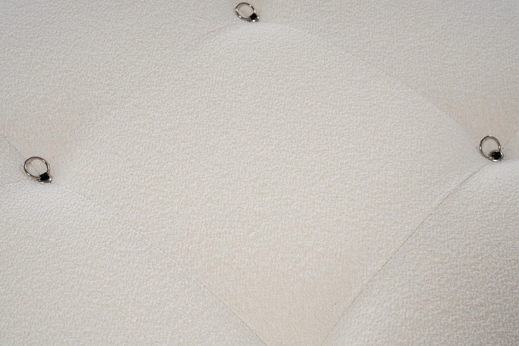 Bubble Beige L1 Ecksofa - Weiss