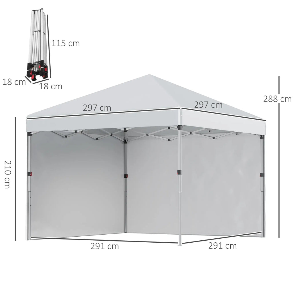 Outsunny Faltpavillon höhenverstellbar UV30+ mit Seitenwänden