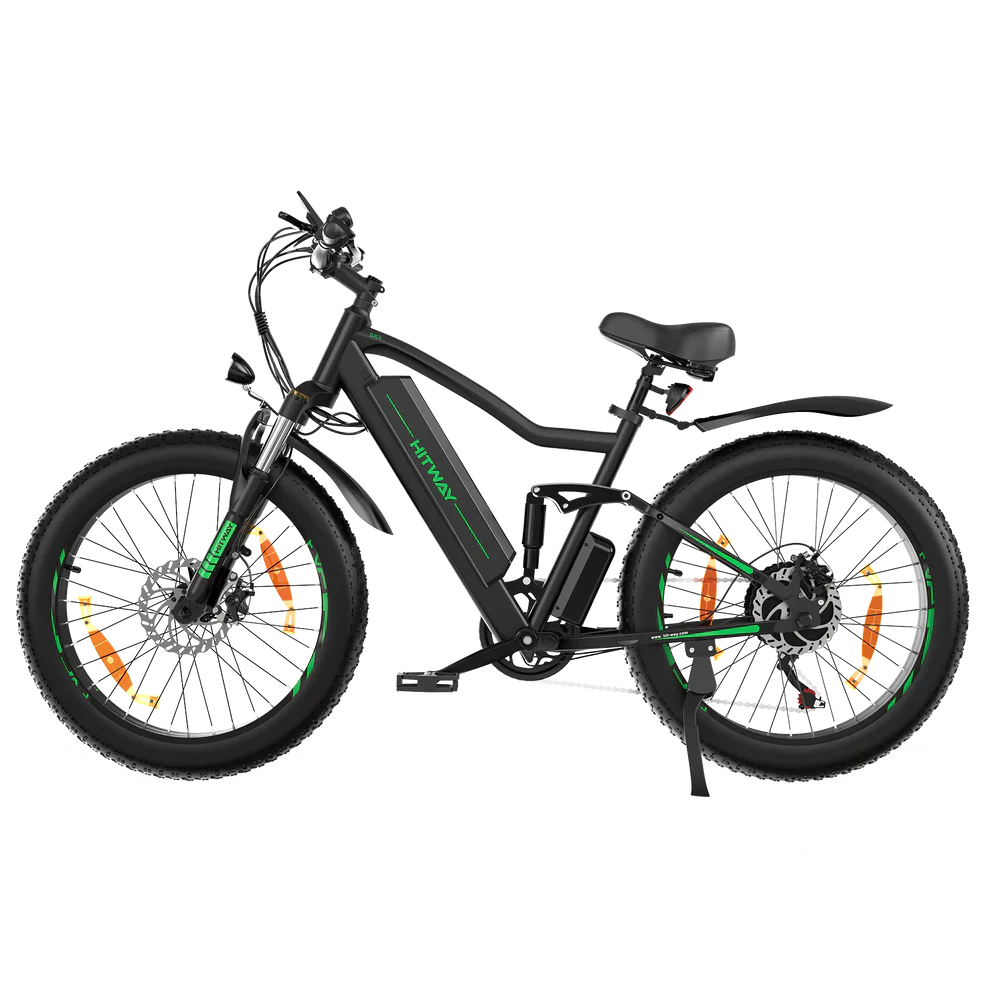 Hitway BK9 E-Bike - 500W Motor, 48V 15Ah, 26 x 4.0 Fat Tire - All-Terrain Mountain E-Bike