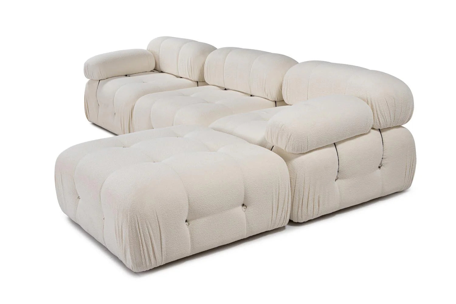 Bubble Beige L1 Ecksofa - Weiss
