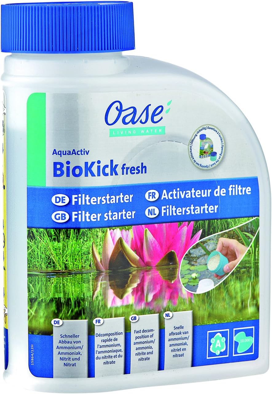 OASE 50249 Teichbelüfter OxyTex Set 1000, Teichbelüftung, Sauerstoffversorgung, Belüftungspumpe, Filtermedium, erhöht Filterleistung um bis zu 25%