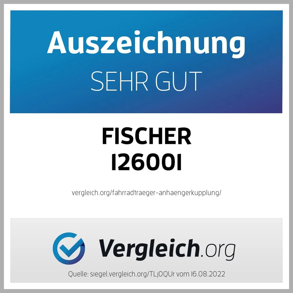 Fischer Kupplungs-Fahrradträger ProlineEvo 2, für 2 Fahrräder bis 60kg Nutzlast, E-Bike geeignet, vormontiert, abschließbar, faltbar