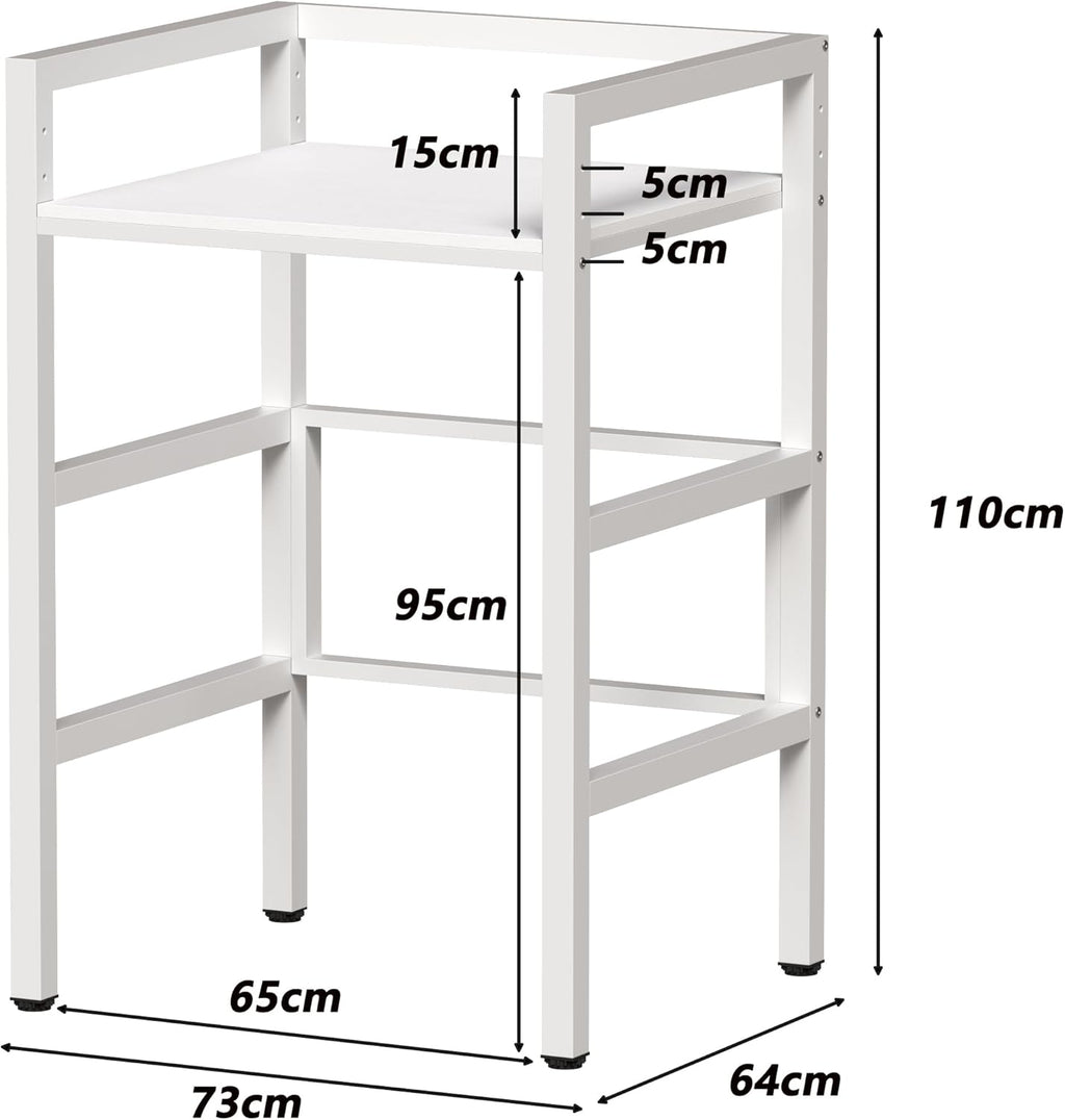 MSFE Regal über Waschmaschine,Höhenverstellbarer Wäschetrocknerständer,Lagerregal über der Waschmaschine, Tragfähigkeit 350 kg,für Waschmaschine und Trockner,73 * 64 * 110cm,Patentiertes Produkt
