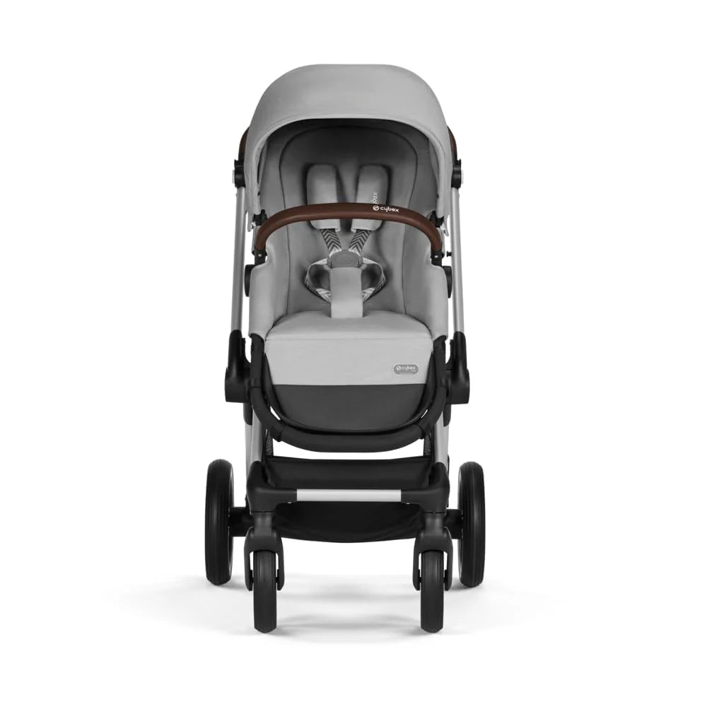 CYBEX Gold Kinderwagen EOS Lux 2-in-1 mit Babyschale Aton B2 i-Size und Babyschalen-Adapter, Reisesystem, Ab Geburt bis 22 kg (ca. 4 Jahre), Moon Black (Schwarz)
