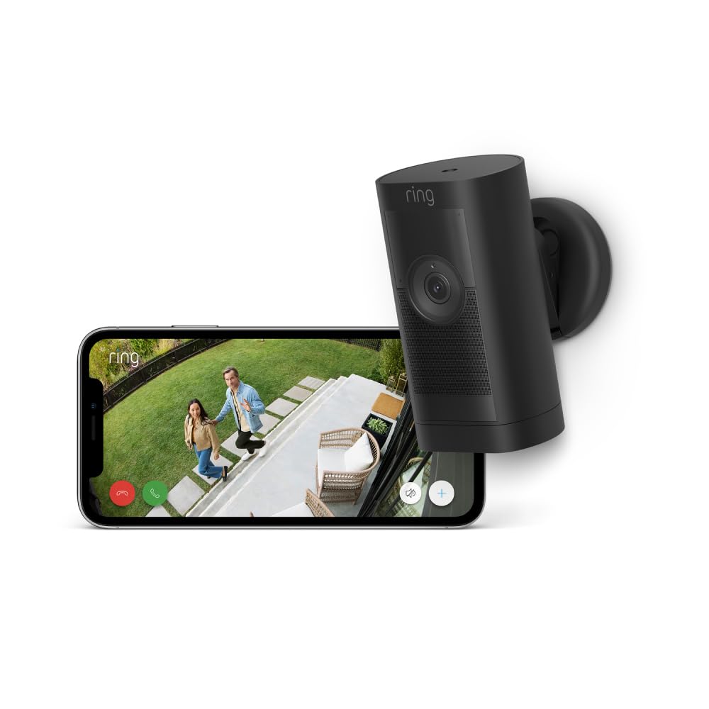 Ring Außenkamera Pro Solar (Stick Up Cam Pro) | Solarbetriebene Überwachungskamera aussen mit 1080p-HDR-Video, WLAN, 3D-Bewegungserfassung, Alexa-kompatibel | 2 Sicherheitskameras