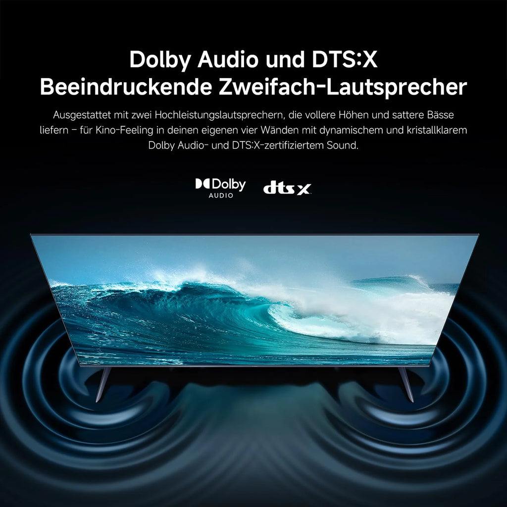 XIAOMI A Pro, 55" (140 cm), 4K UHD QLED, Smart TV, Google TV, Triple Tuner DVB-C/S/S2/T/T2, HDR10+, Game Boost 120Hz, MEMC, Sprachsteuerung mit, 2+8GB, Kompatibel mit Apple Airplay & Google Cast