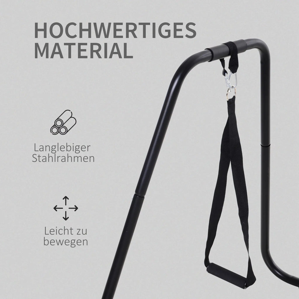 HOMCOM Dipstation Krafttraining mit Schlingentrainer gepolsterte Griffe
