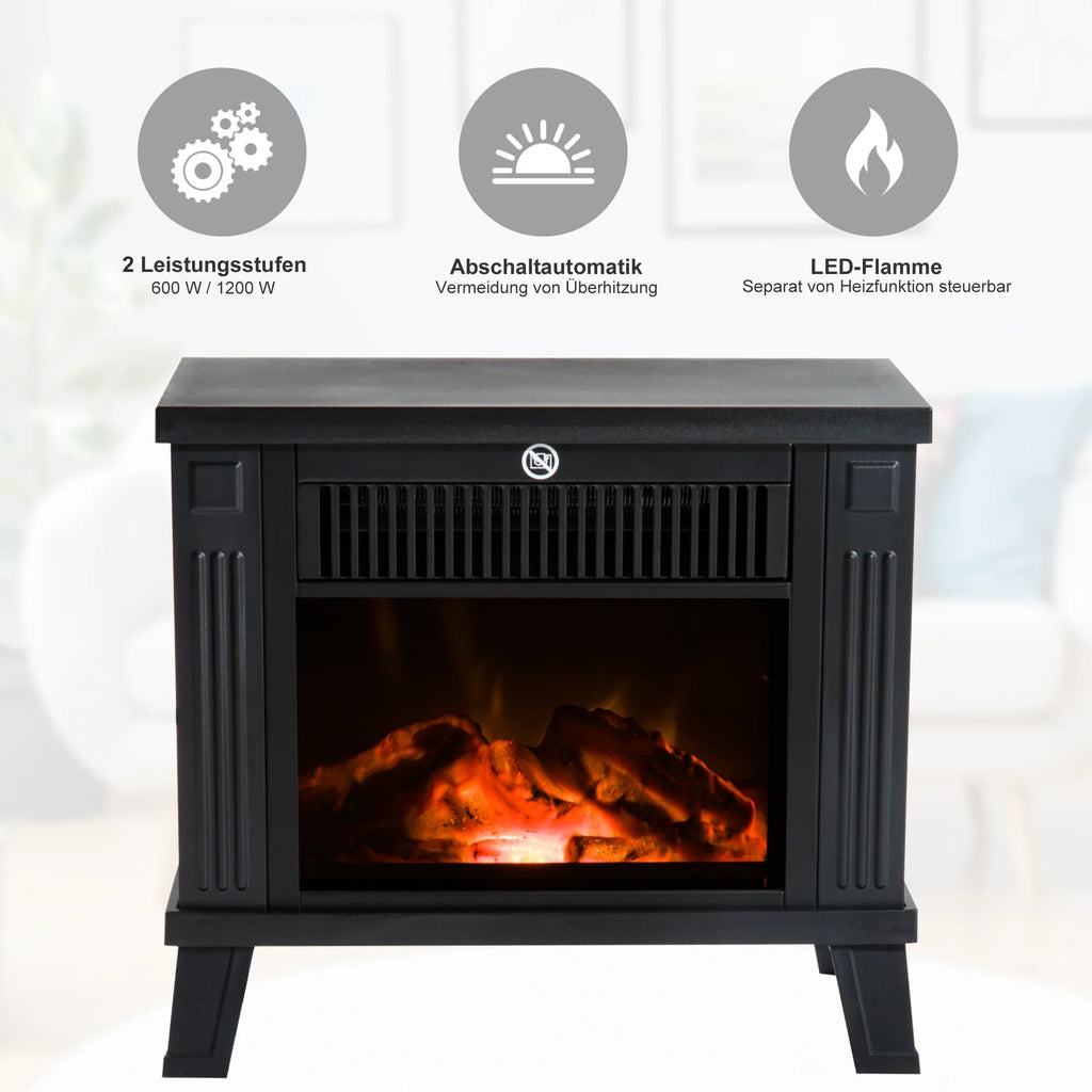 HOMCOM Elektrokamin mit Flammeneffekt & 2 Heizstufen