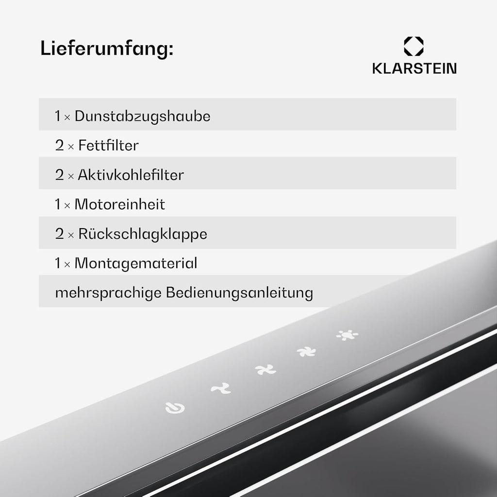 Klarstein Downdraft-Dunstabzugshaube, Versenkbare Abzugshaube, Leise Dunstabzugshauben mit Filter, Dunstabzugshaube 60cm, Umluft/Abluft Dunsthaube mit 10 Stufen, Dunstabzug 576 m³/h Luftstrom