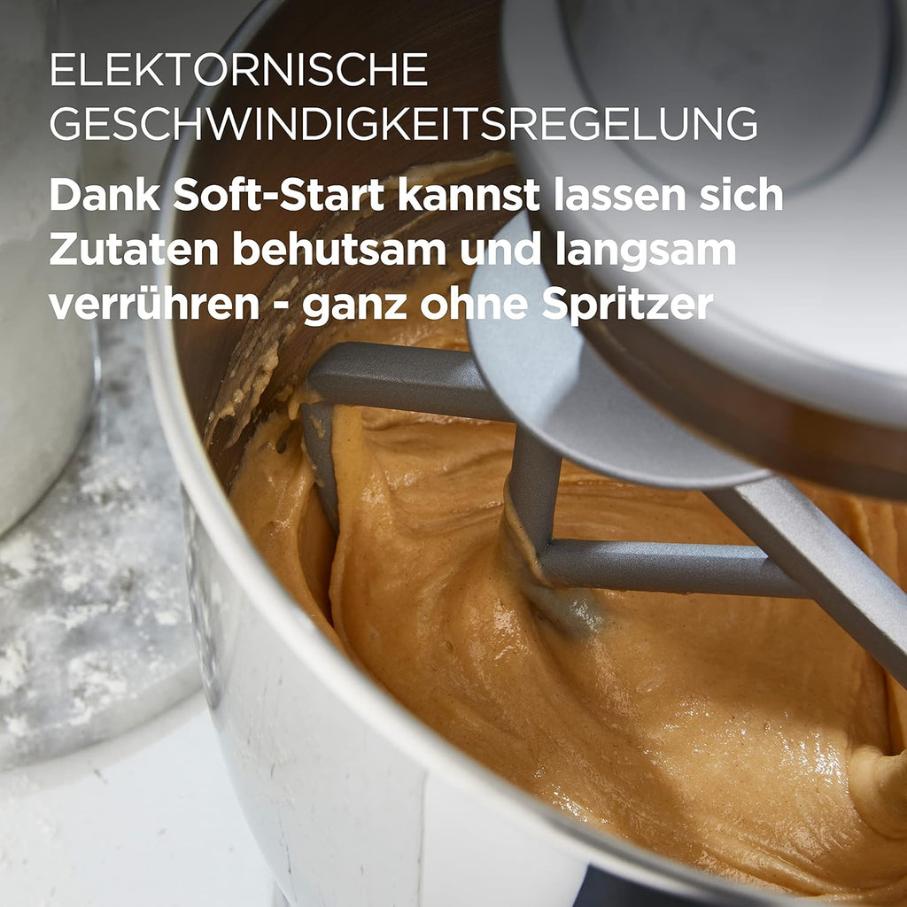 Kenwood kMix KMX750RD Küchenmaschine, 5 l Edelstahl Schüssel, Safe-Use-Sicherheitssystem, Metallgehuse, 1000 Watt, inkl. 3-Teiligem Patisserie-Set und Spritzschutz, Rot