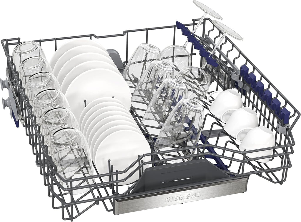 Siemens SX95EX12CE, iQ500 Smarter Geschirrspüler, Vollintegrierte Spülmaschine, 60 cm, Made in Germany, XXL, Besteckschublade, Extra leise, varioSpeed,autoOpen dry, glassZone, varioScharnier