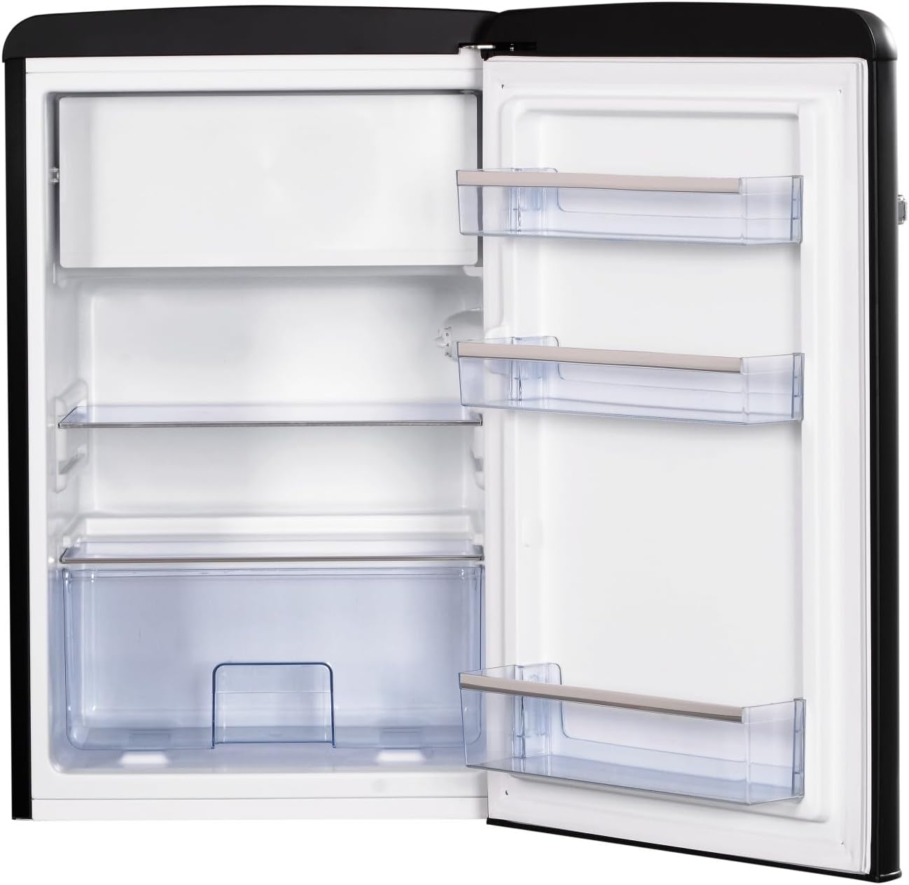 Amica KGC 15632 T Retro Kühl-/Gefrierkombination / Ice Blue (Türkis) / 144cm (H) x 55cm (B) x 62cm (T) / Retro-Design / Kühlschrank mit Gefrierfach