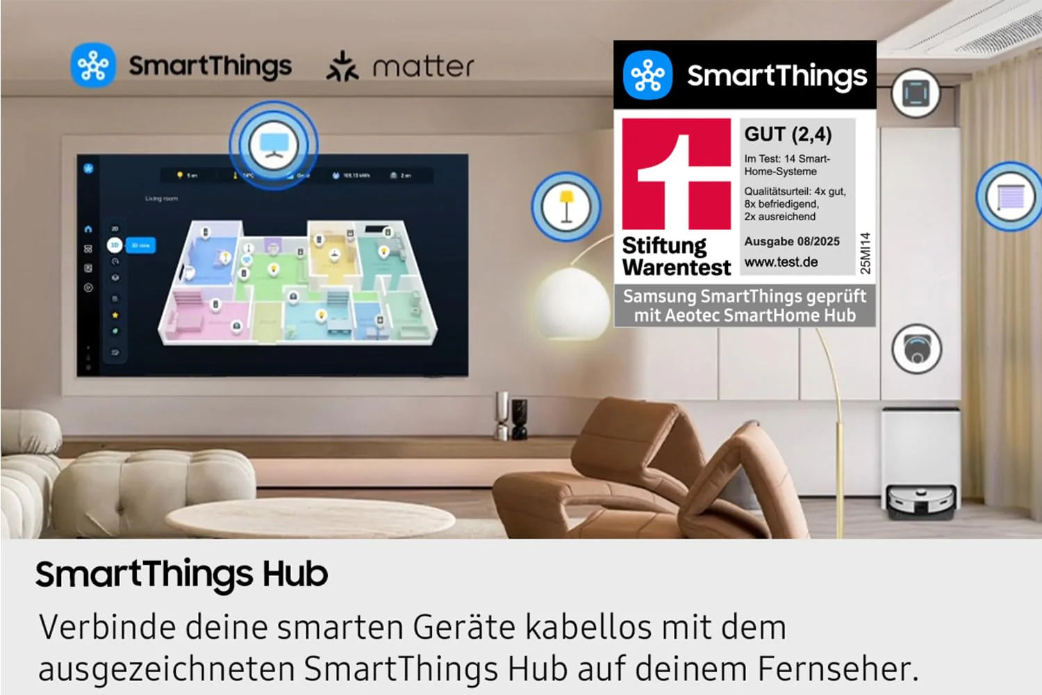 Samsung Crystal UHD U8079F 4K 43 Zoll (108 cm) LED Fernseher, Crystal Prozessor 4K, MetalStream Design, SmartThings, AI Upscaling, Gaming Hub, Knox Security, Kostenlose Inhalte, Smart TV