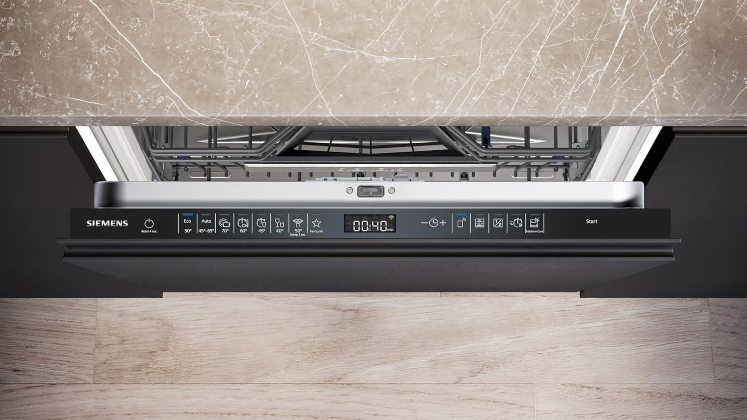 Siemens SX95EX12CE, iQ500 Smarter Geschirrspüler, Vollintegrierte Spülmaschine, 60 cm, Made in Germany, XXL, Besteckschublade, Extra leise, varioSpeed,autoOpen dry, glassZone, varioScharnier