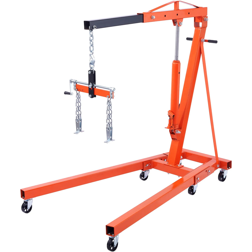 BENTISM 2T Klappbarer Motorkran Motorheber mit Wasserwaage 4400 lbs/2 Tonnen Hochleistungs-Hubsteiger Werkstattkran Alterungsbeständiger Motorkran