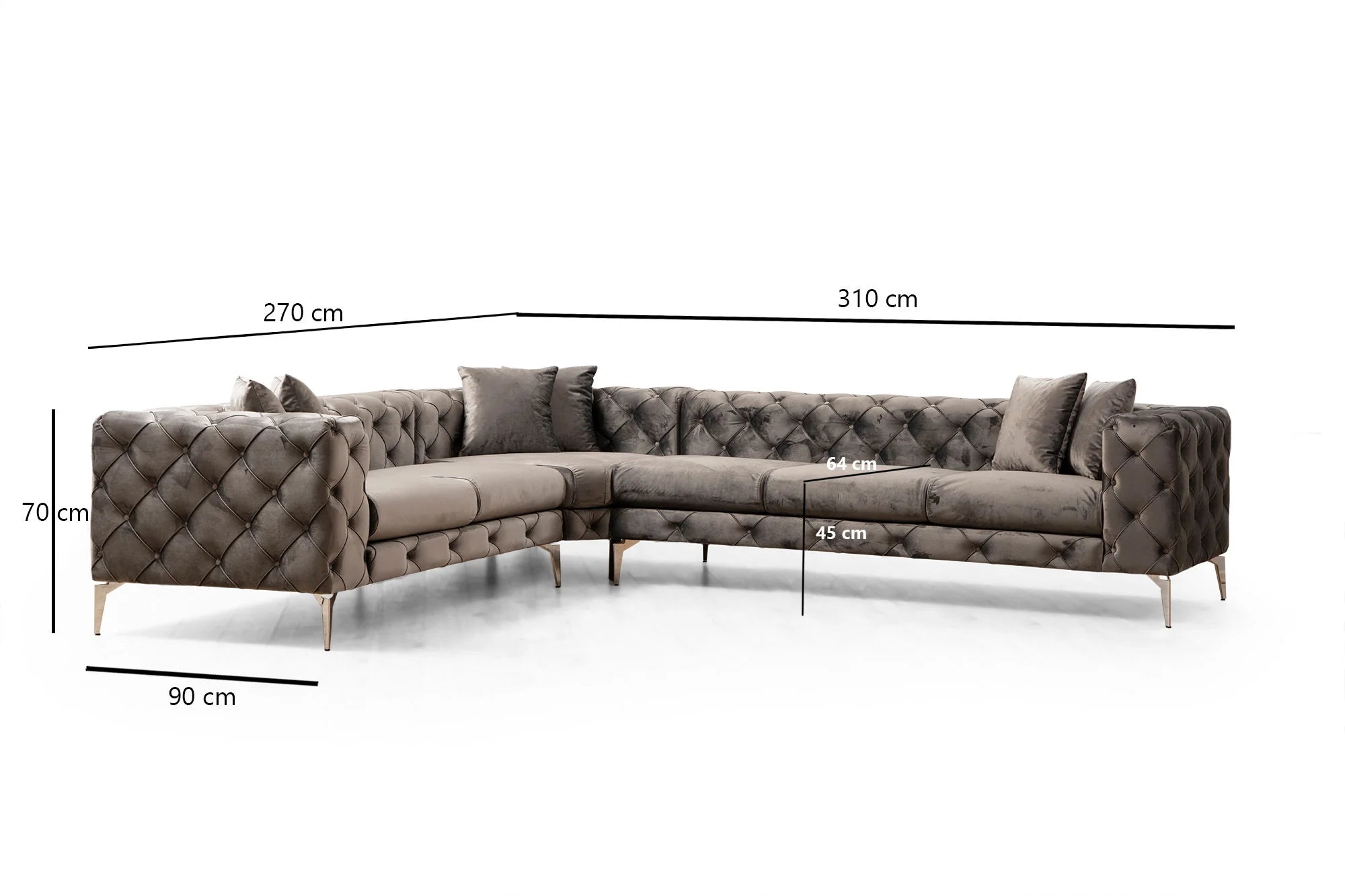 Como Left Ecksofa - Anthrazit