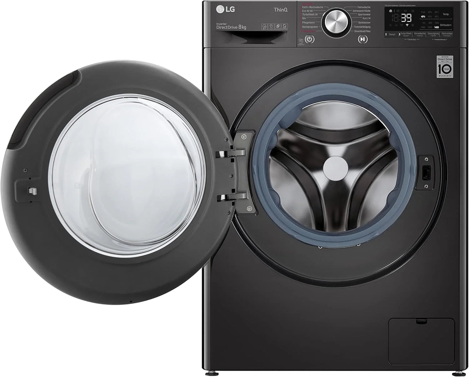 LG F4WV7080, Klasse A, Frontlader-Waschmaschine 8 kg, 1400 U/Min, AI Direct Drive, Wi-Fi, Tiefenreinigung mit Dampf, Groe Kapazitt, TRIPLE A, Auentür aus Sicherheitsglas, 62 x 60 x 85 cm  Wei