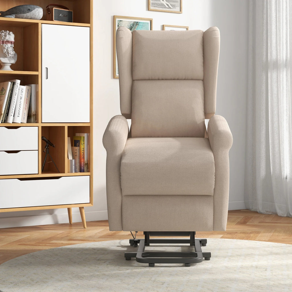 HOMCOM Aufstehsessel elektrisch Relaxsessel frei verstellbar cremeweiß
