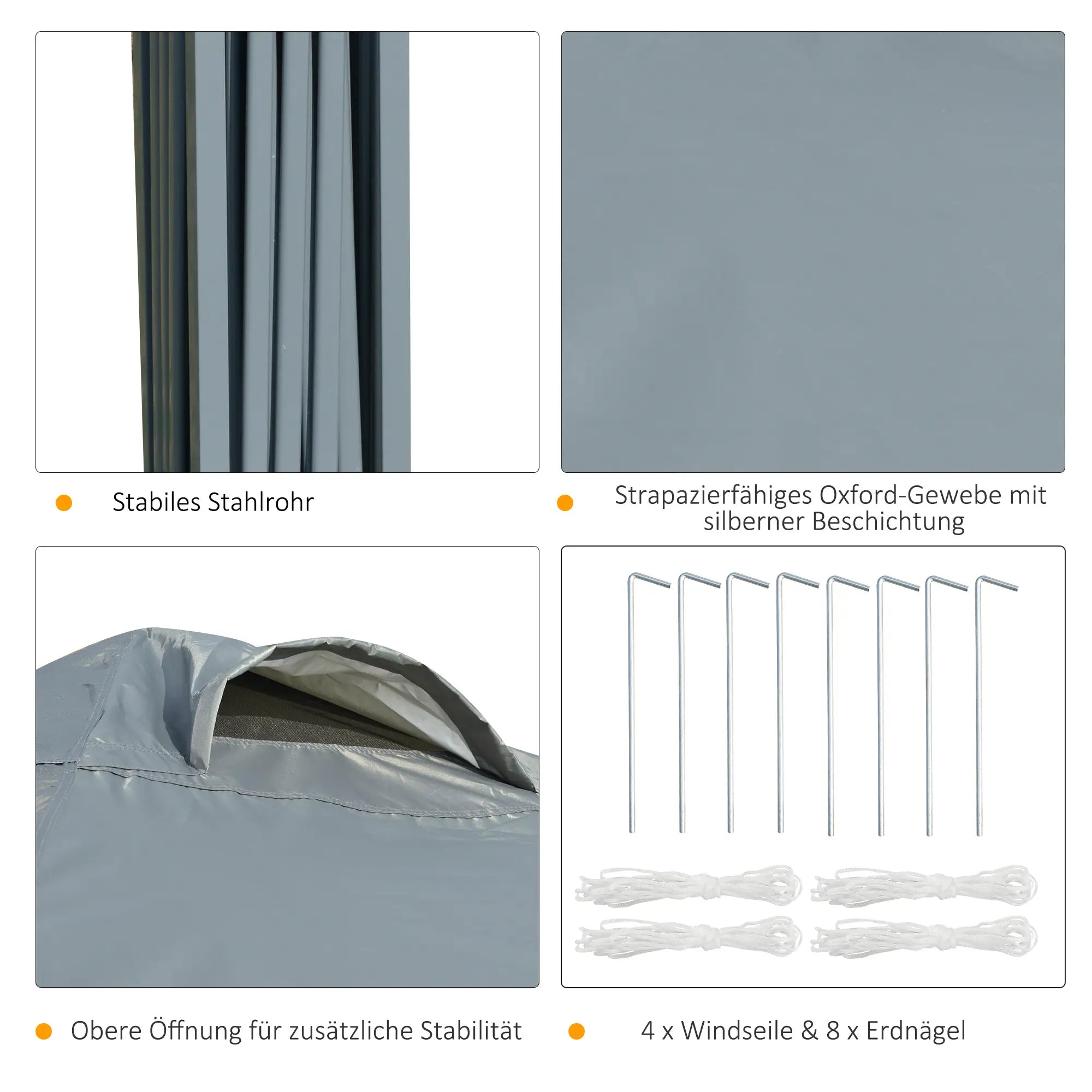 Outsunny Pavillon 3x3 m wasserdicht & faltbar