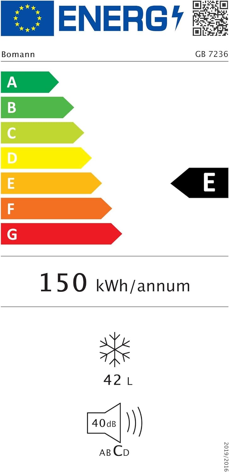Bomann Gefrierschrank klein mit 42L Nutzinhalt | Mini Gefrierschrank mit 2 herausnehmbaren Gitterablagen | Gefrierschrank mit wechselbarem Türanschlag & stufenloser Temperaturreglung |GB 7236 schwarz