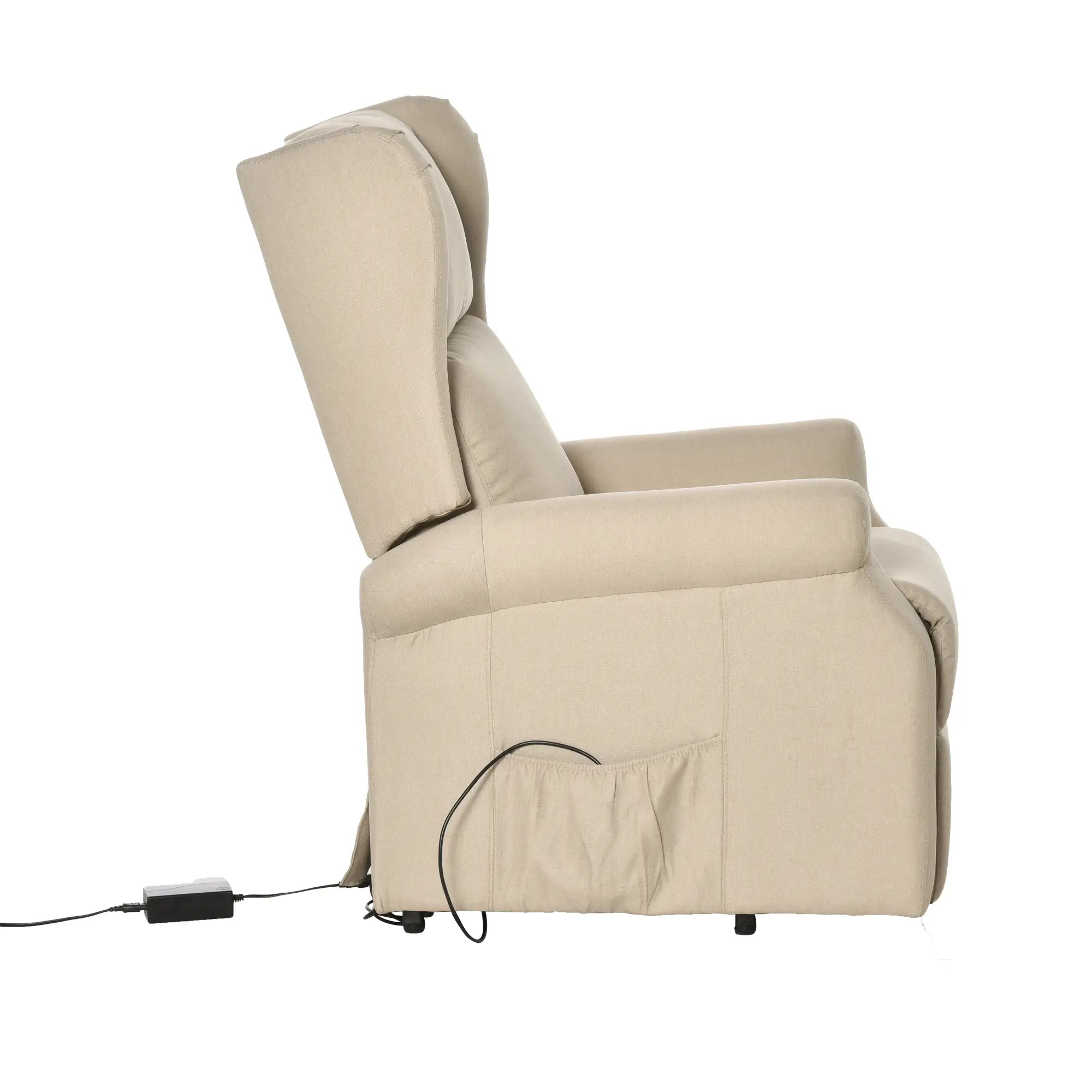 HOMCOM Aufstehsessel elektrisch Relaxsessel frei verstellbar cremeweiß